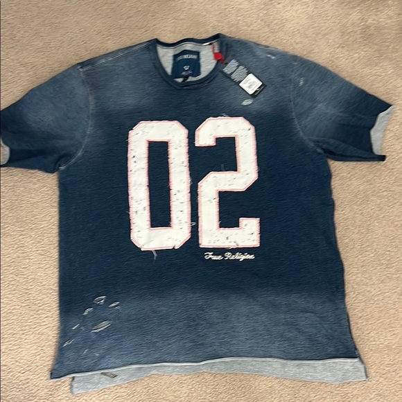 True Religion Men's Blue Graphic T-Shirt - Picture 1 of 2